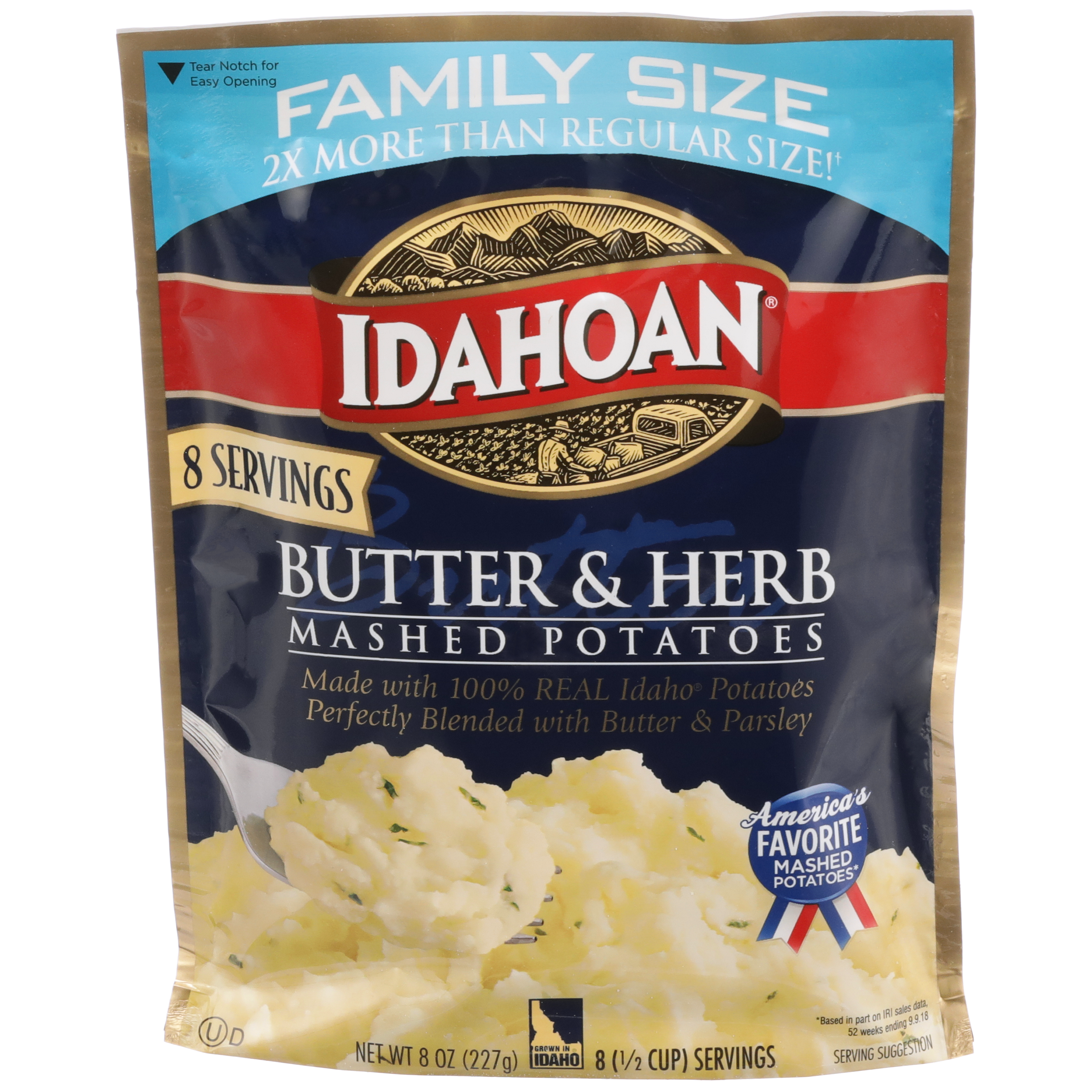 Idahoan Butter & Herb Mashed Family size, 8 oz (Pack of 8)